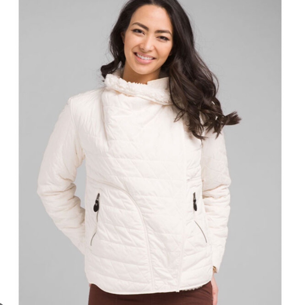 Prana Diva wrap cream jacket size Large